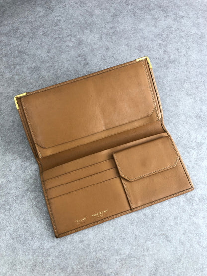 CELINE Macadam Long Wallet Brown Vintage tg6cj2