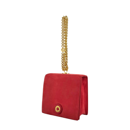 Tiffany & Co. Logo Small Chain Handbag Red Vintage gphne8