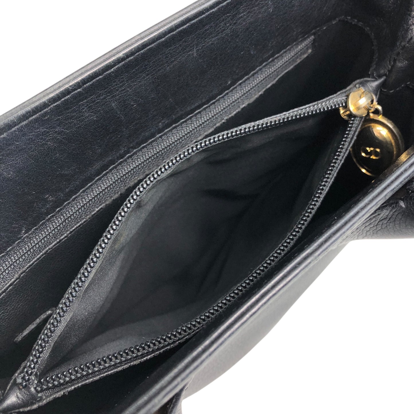 Christian Dior CD Logo Totebag Handbag Black Vintage gvanu8