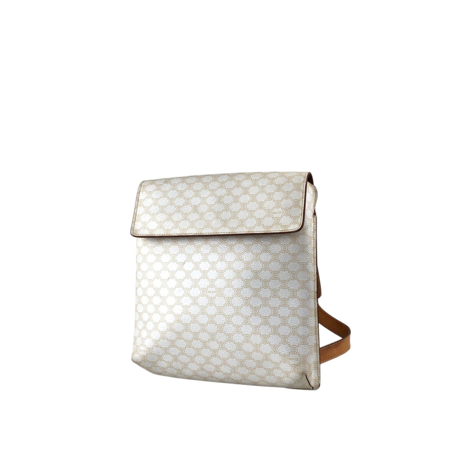 CELINE Macadam Backpack White Vintage w8wdat