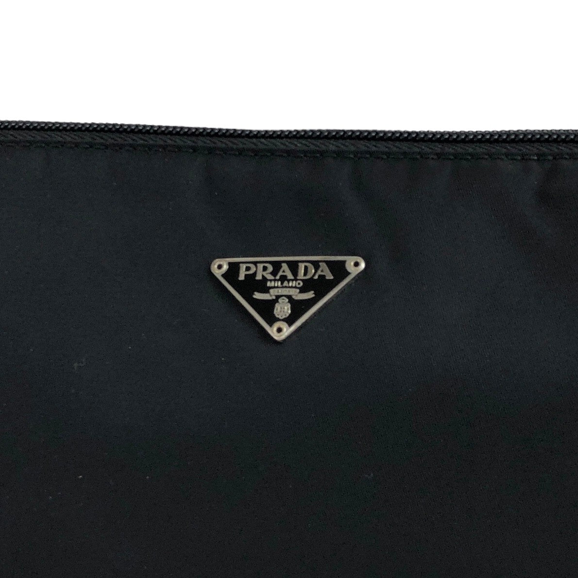 PRADA Triangle Logo  Nylon Small Handbag Black Vintage rvmzry