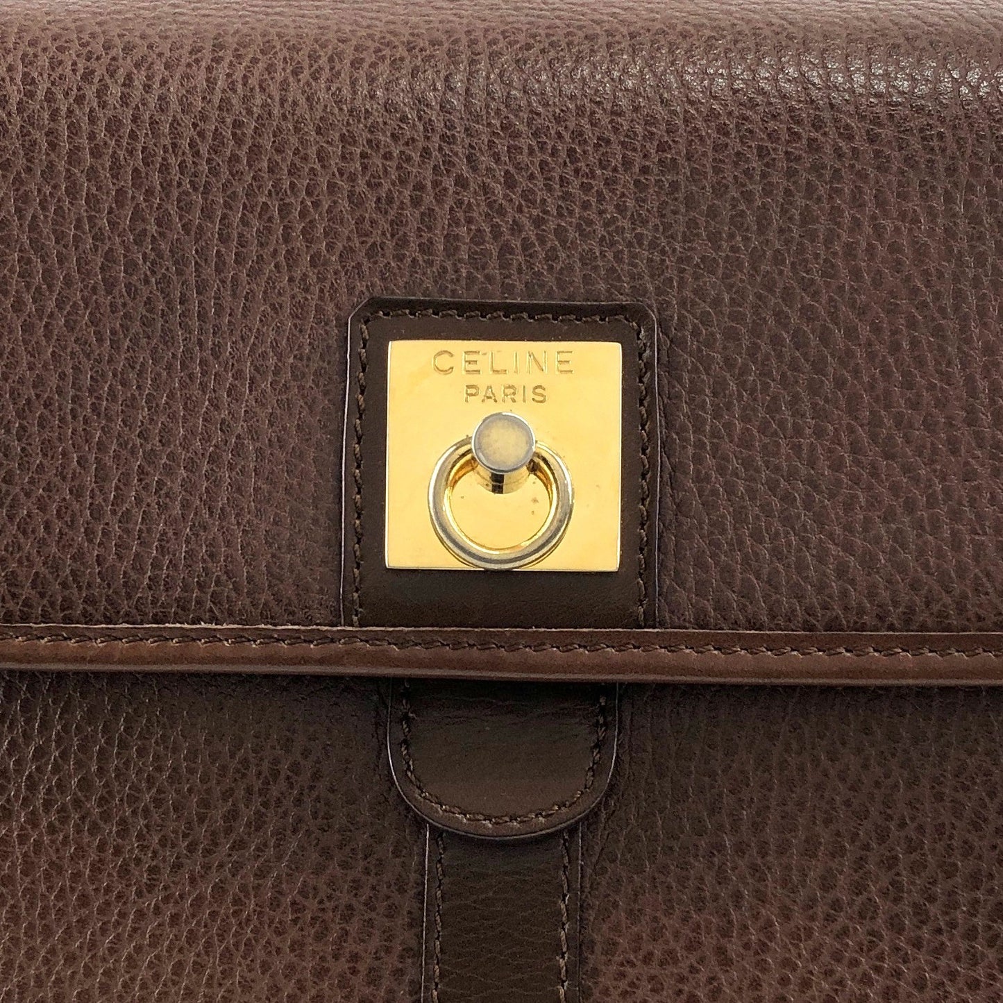 CELINE Gancini Shoulder bag Brown Vintage 88rbj3