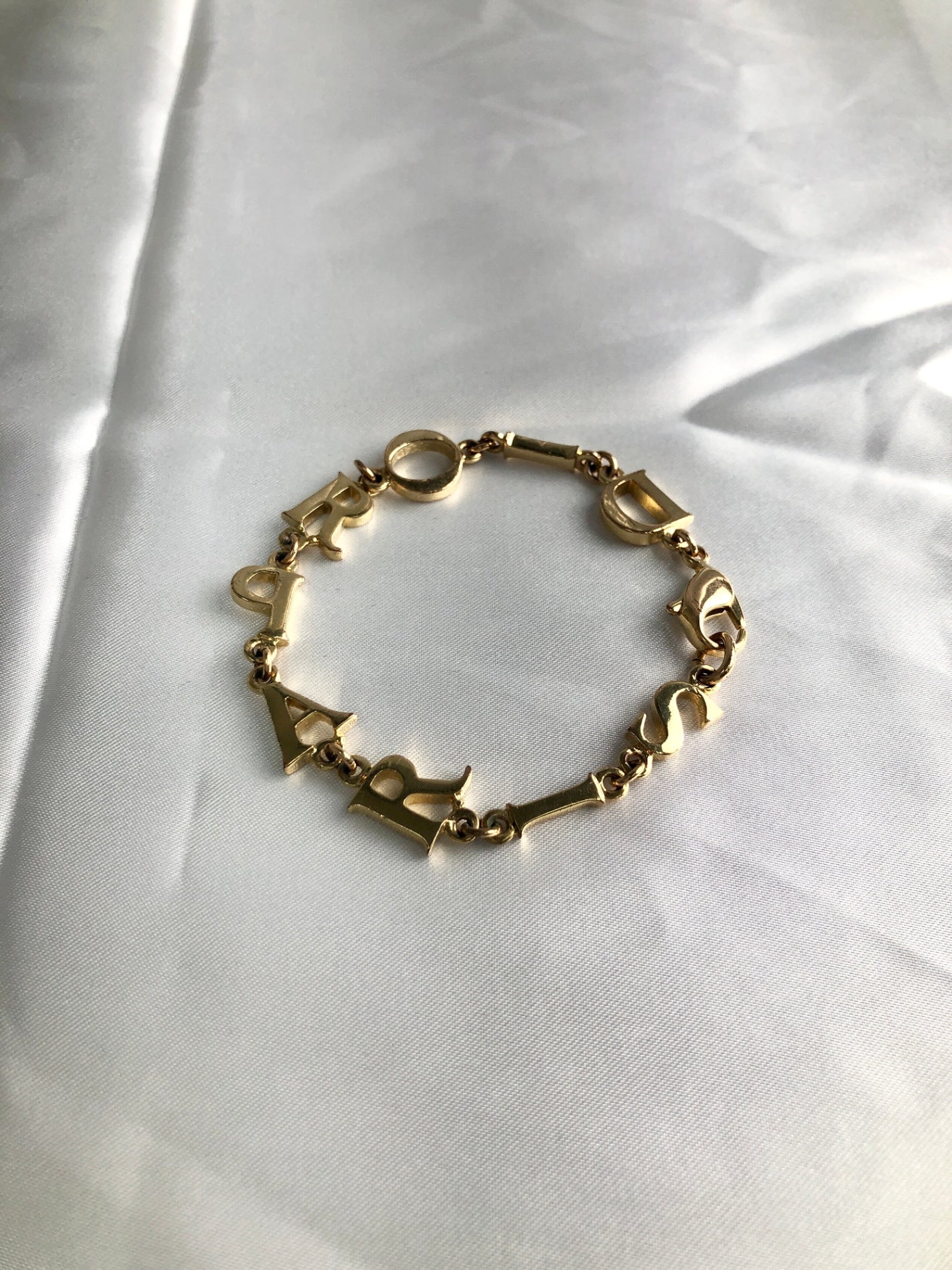 Christian Dior CD Logo Motif Bracelet Gold Vintage zfejdh