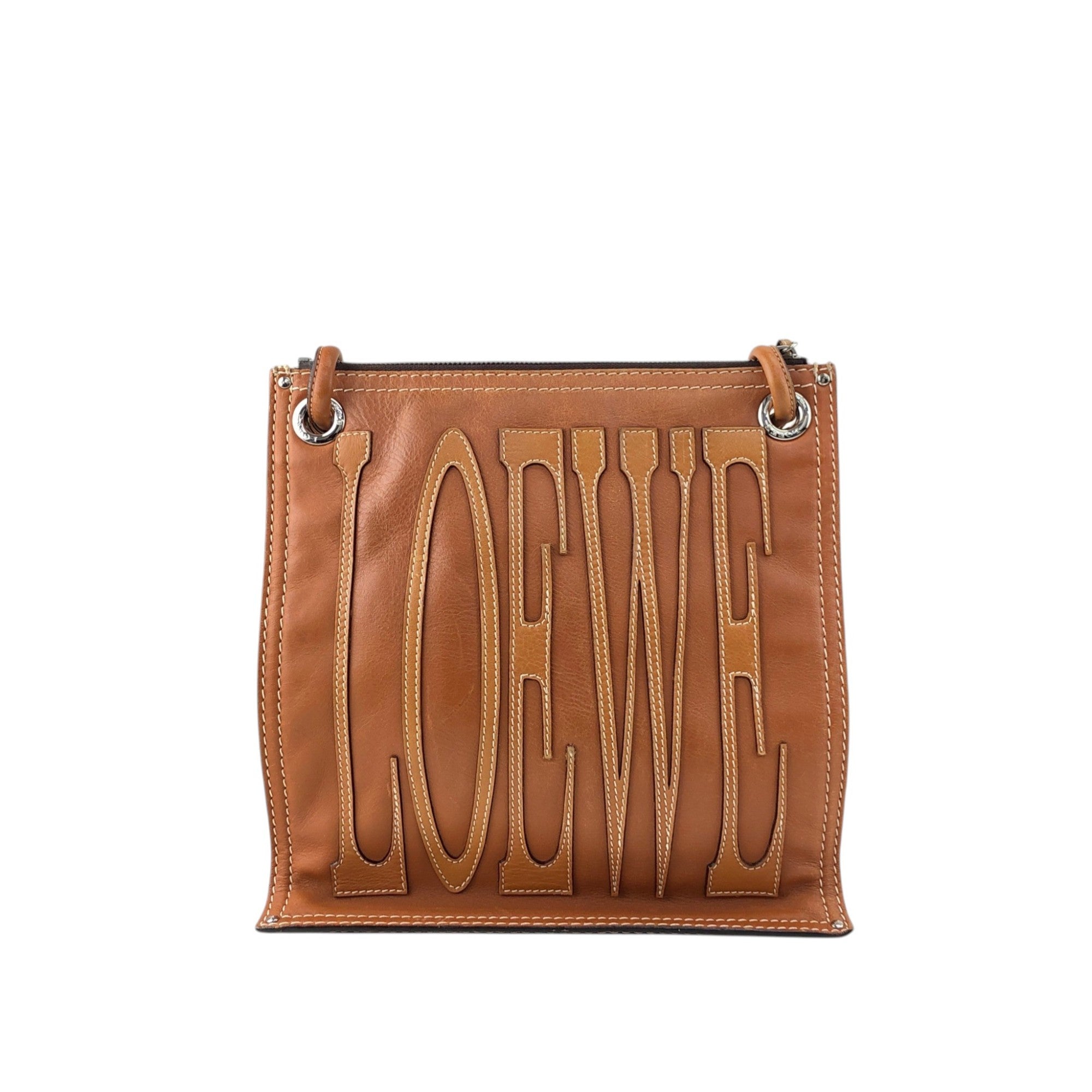 LOEWE Anagram Logo Shoulder bag Brown Vintage zn7dze – VintageShop