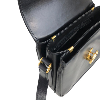 CELINE Blason Crossbody Shoulder bag Black Vintage p2ahhd