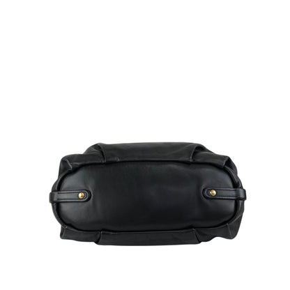 PRADA Logo Shoulder bag Black Vintage guki3f