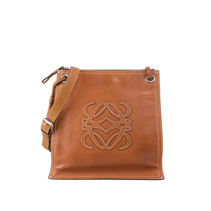 LOEWE Anagram Logo Shoulder bag Brown Vintage zn7dze