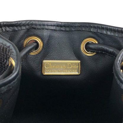 Christian Dior CD Logo Drawstring Shoulder bag Black Vintage t4tu7b