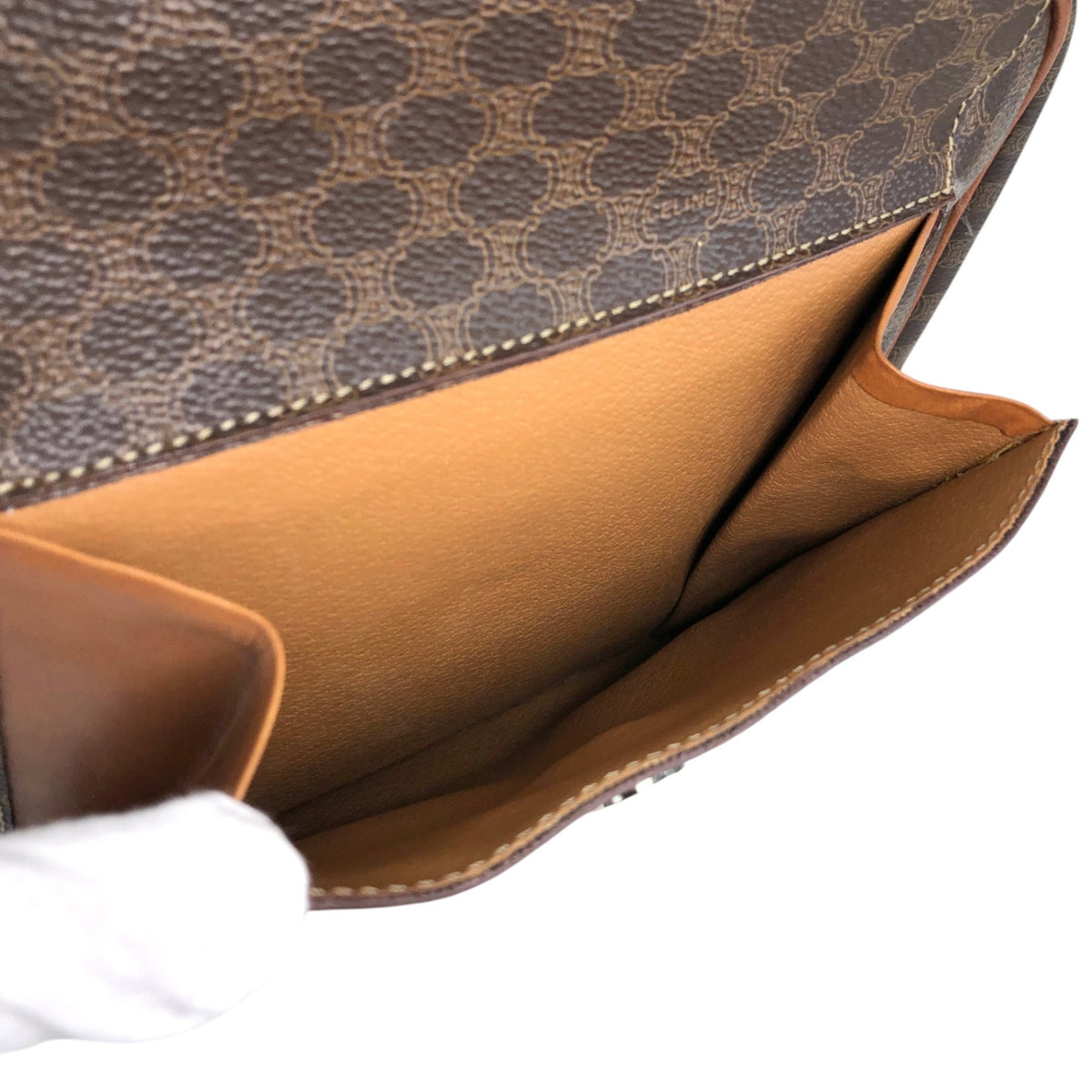 CELINE Macadam Blason Handbag Brown Vintage sw7bj6
