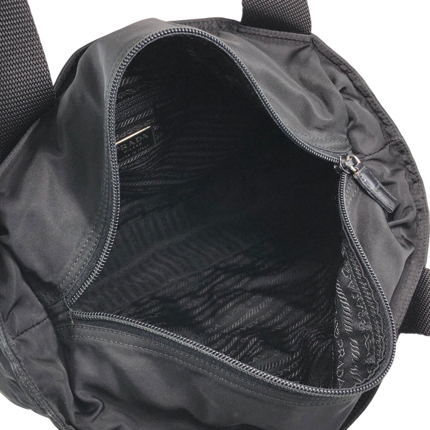 PRADA Tessuto Triangle Logo Totebag Black Vintage 4gi7mv