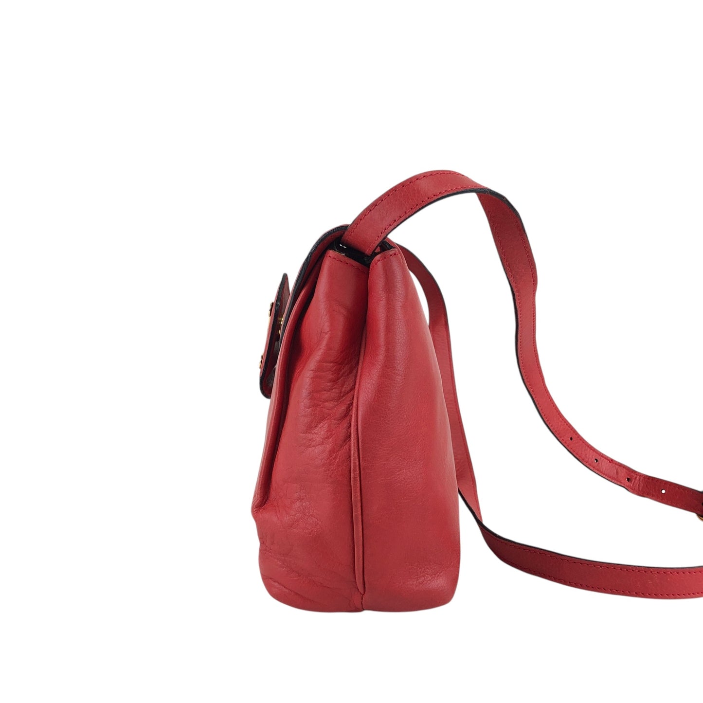 CELINE Blason Shoulder bag Red Vintage mv242g