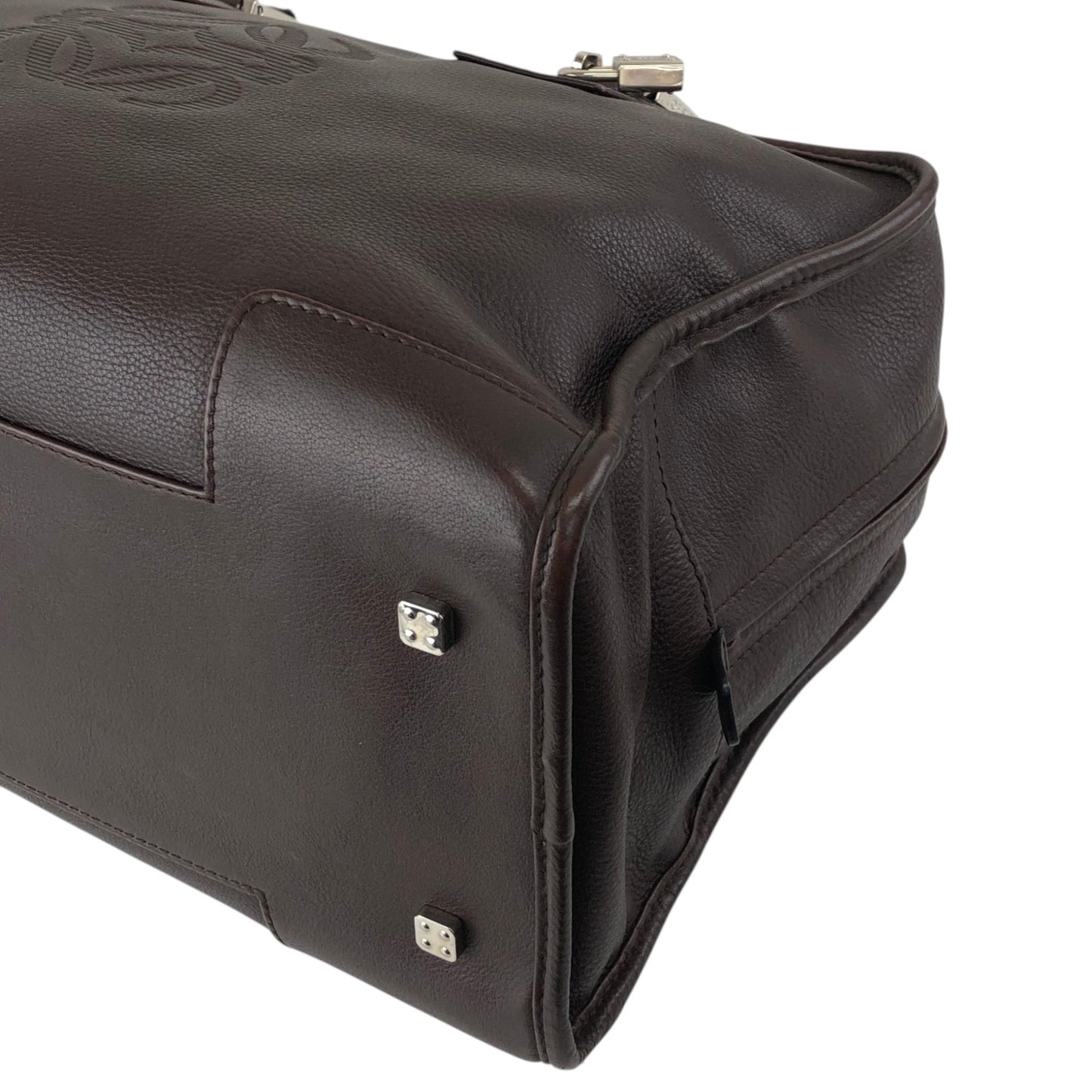 LOEWE Amazona35 Anagram Small Boston bag Handbag Brown Vintage t6ikyf