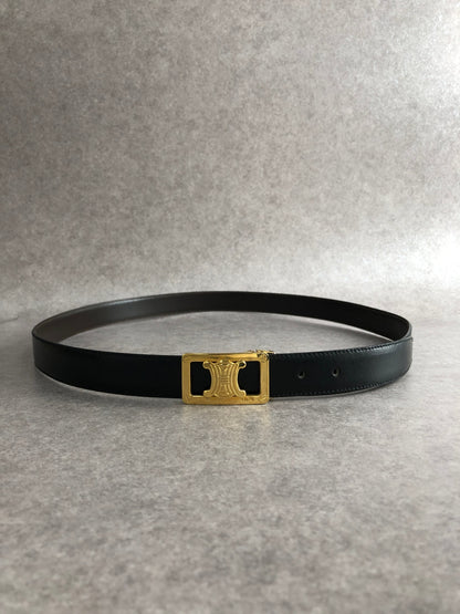 CELINE Triomphe Belt Brown×Black Vintage ppnd4r