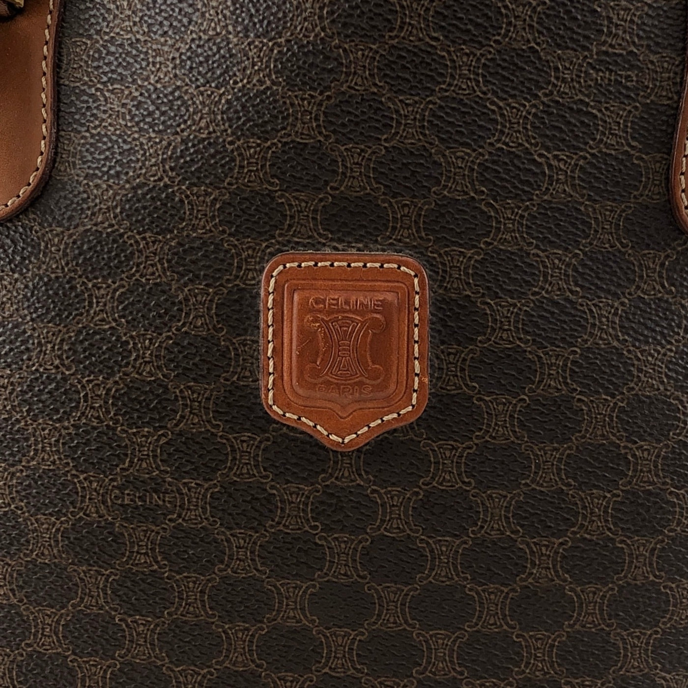 CELINE Macadam Blason Handbag  Totebag Brown Vintage ny5rrc