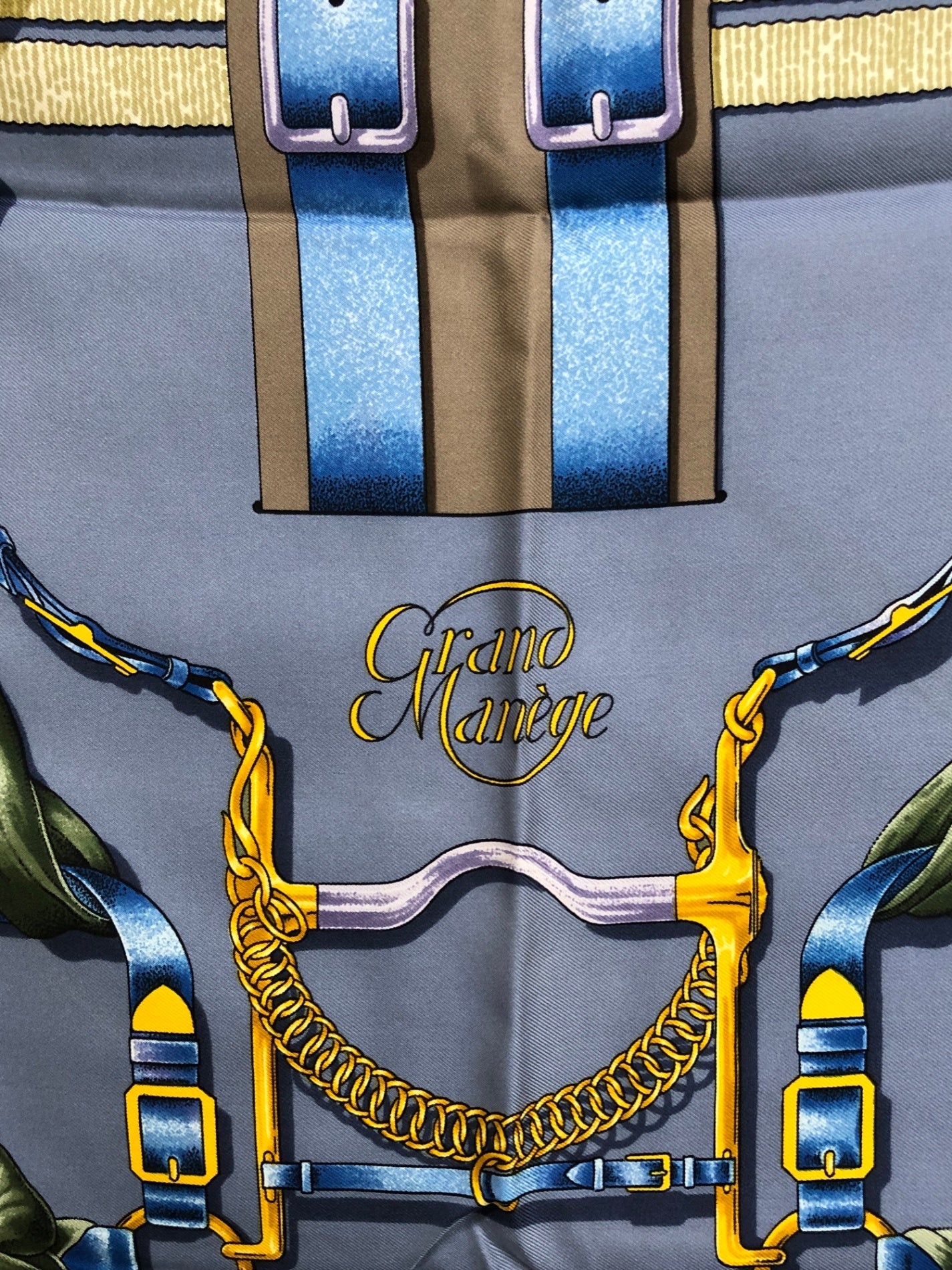 HERMES Silk Scarf Purple Grand Manege Vintage rh6jk7