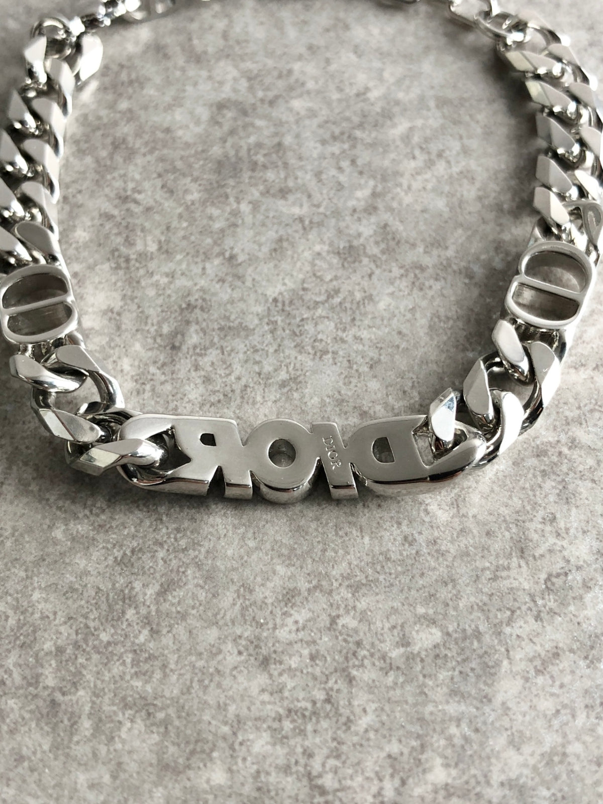 Christian Dior Logo Motif Bracelet Silver Vintage nympwb