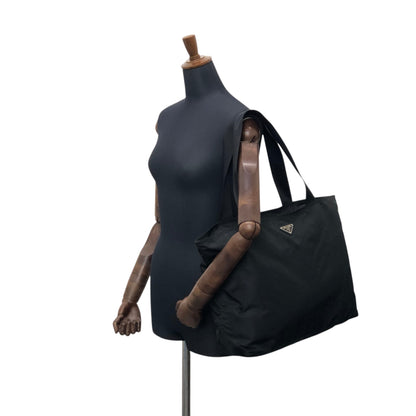 PRADA Tessuto Triangle Logo Totebag Black Vintage bub65u