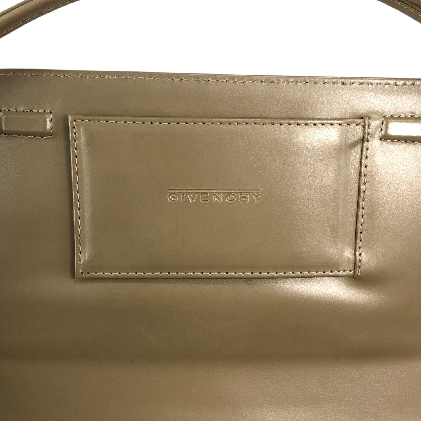GIVENCHY Logo Handbag Beige Vintage f832t4