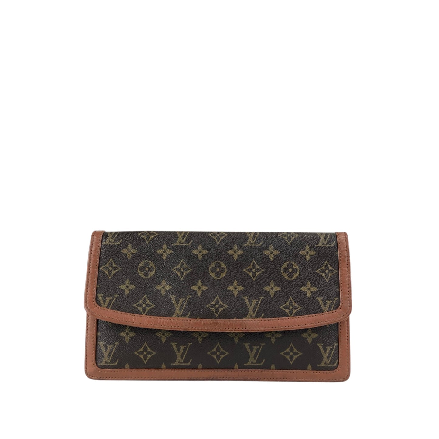 LOUIS VUITTON Monogram Clutch bag Brown Vintage 3pebsa