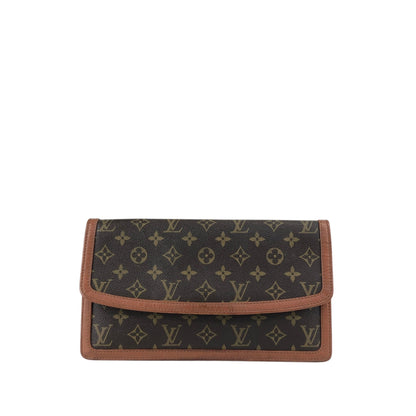 LOUIS VUITTON Monogram Clutch bag Brown Vintage 3pebsa