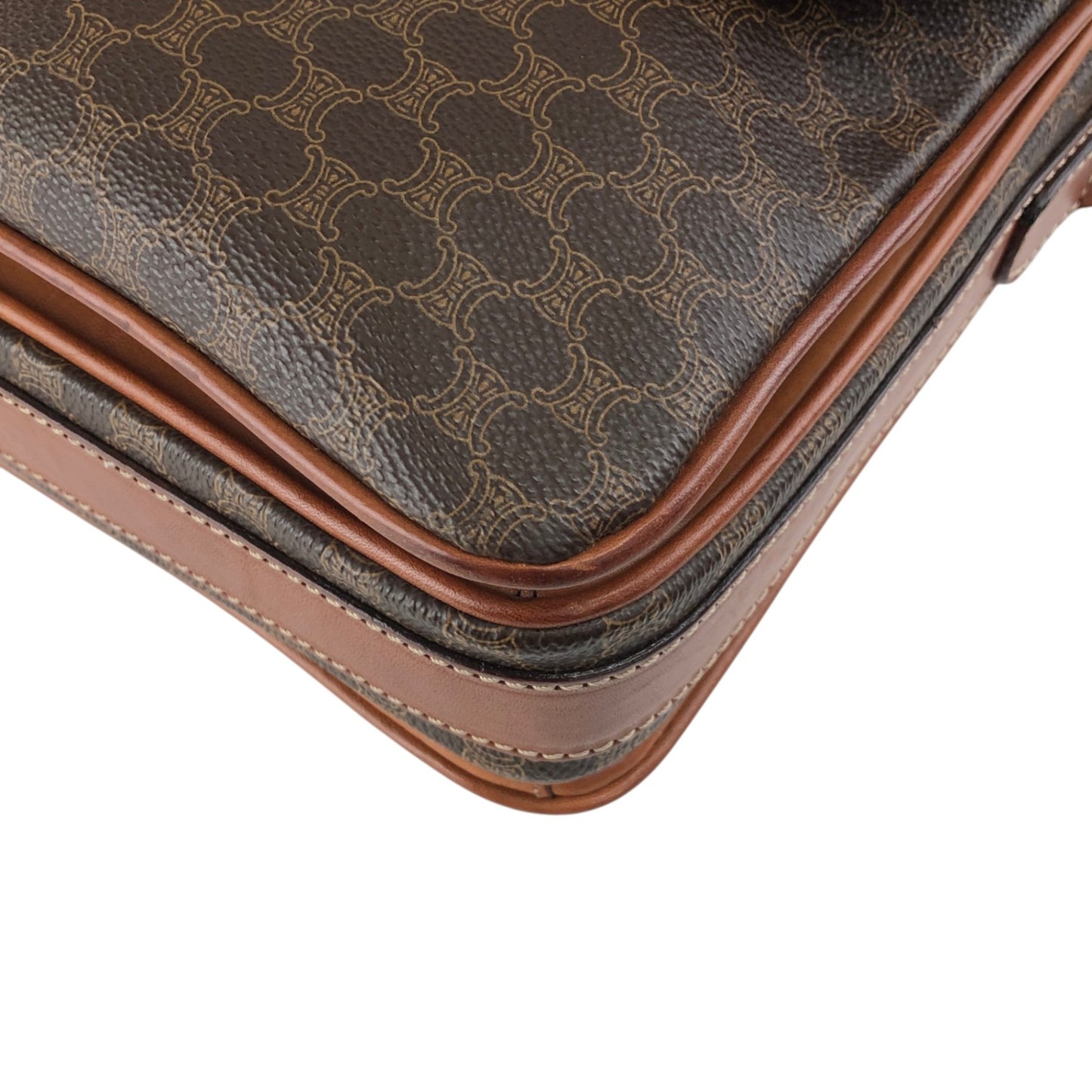 CELINE Macadam Horse Bit Shoulder bag Brown Vintage jcgk27