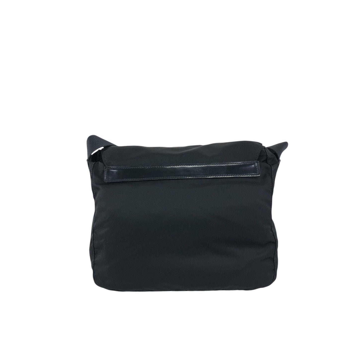 PRADA Triangle Logo Front Buckle Shoulder bag Black Vintage dre4i8