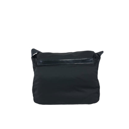 PRADA Triangle Logo Front Buckle Shoulder bag Black Vintage dre4i8