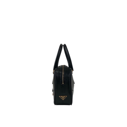 PRADA Triangle Logo Small Boston bag Handbag Black Vintage b7mxwa
