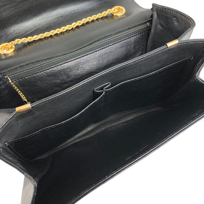 CELINE Blason Chain Shoulder bag Black Vintage 8tu6wa