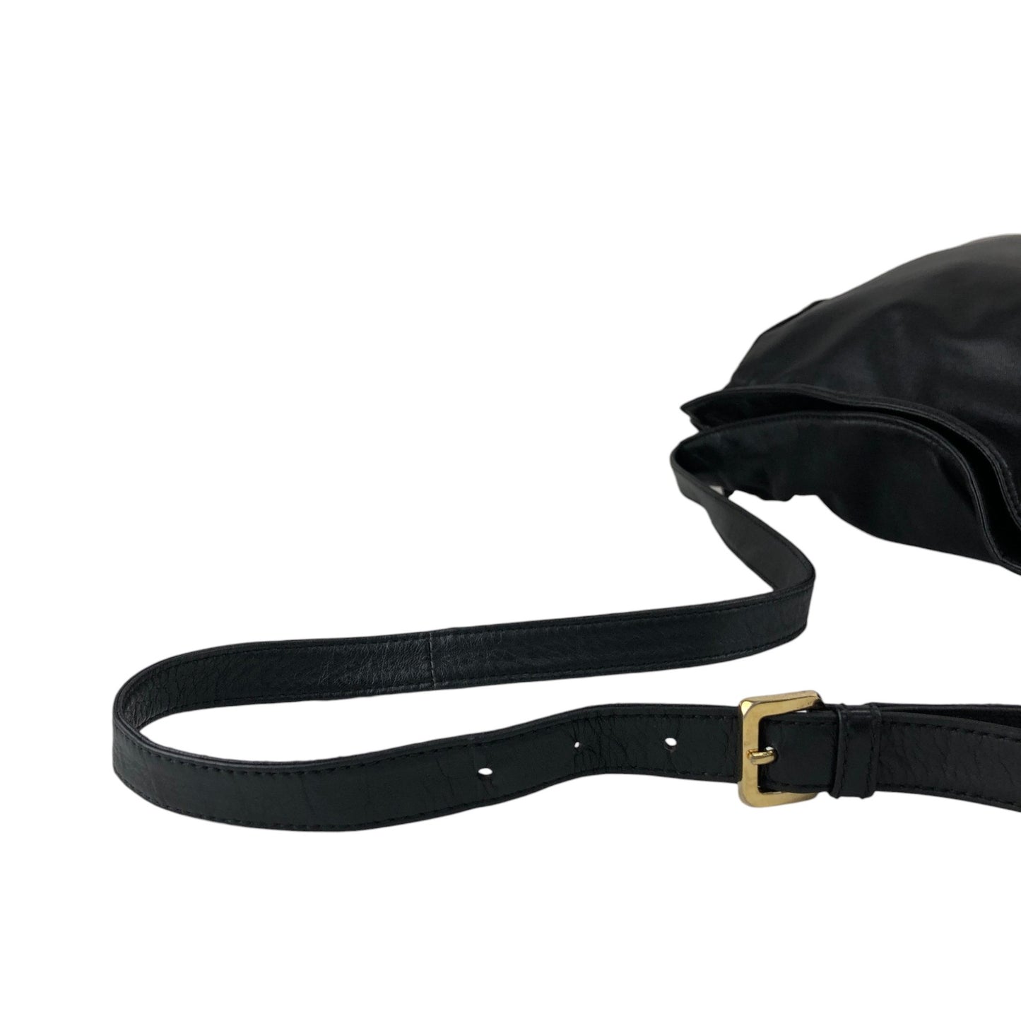 LOEWE Anagram Flamenco Drawstring Shoulder bag Black Vintage ak5uss