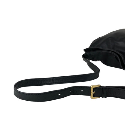 LOEWE Anagram Flamenco Drawstring Shoulder bag Black Vintage ak5uss