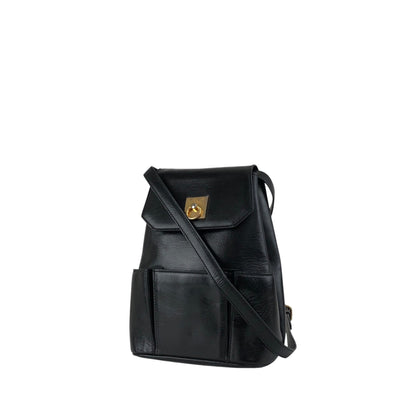 CELINE Gancini Shoulder bag Black Vintage xxxvfp