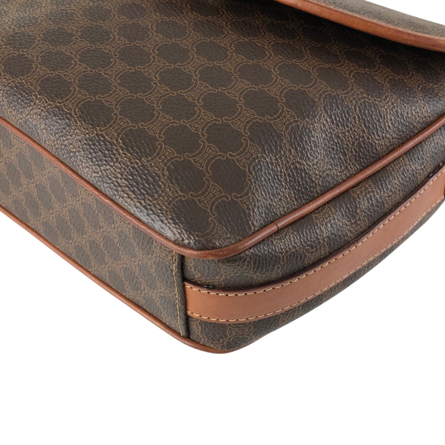 CELINE Macadam Blason Shoulder bag Brown Vintage ug57i6