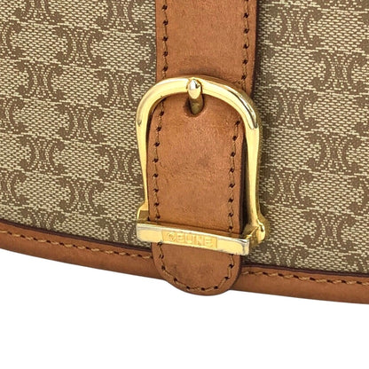 CELINE Macadam Front Buckle Shoulder bag Beige Vintage t3xmcc