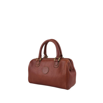 FENDI FF Logo Two-way Small Boston bag Shoulder bag Brown Vintage b23egd