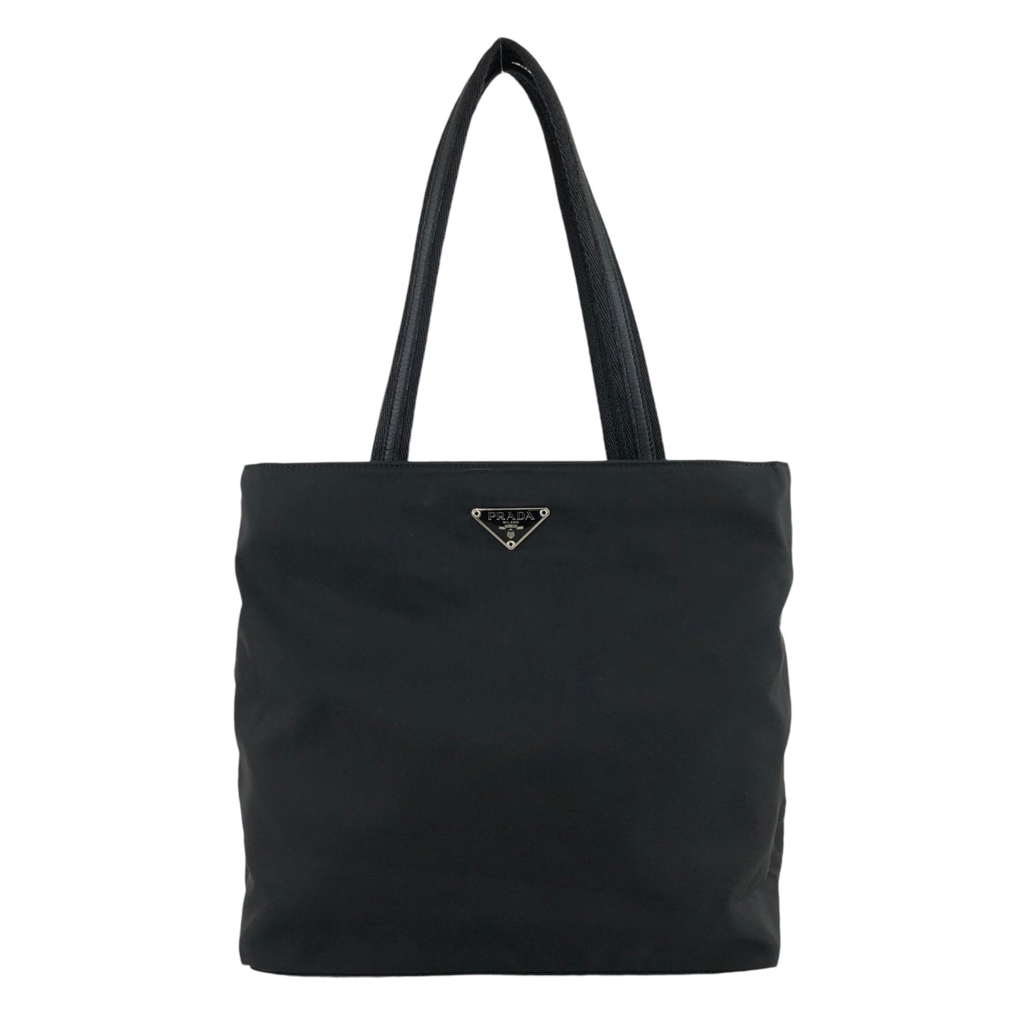 PRADA Triangle Logo Shoulder bag Totebag Black Vintage 8datjk