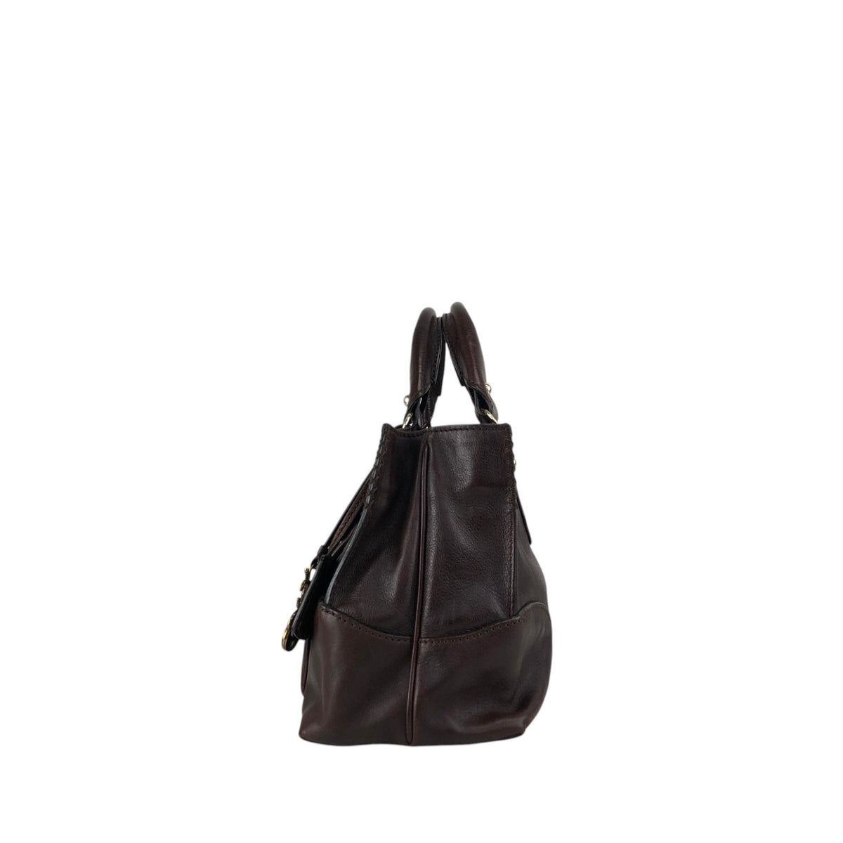 CELINE Horse Carriage Handbag Brown Vintage xsytb4