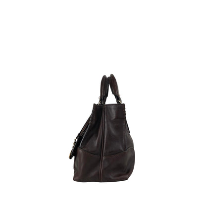 CELINE Horse Carriage Handbag Brown Vintage xsytb4