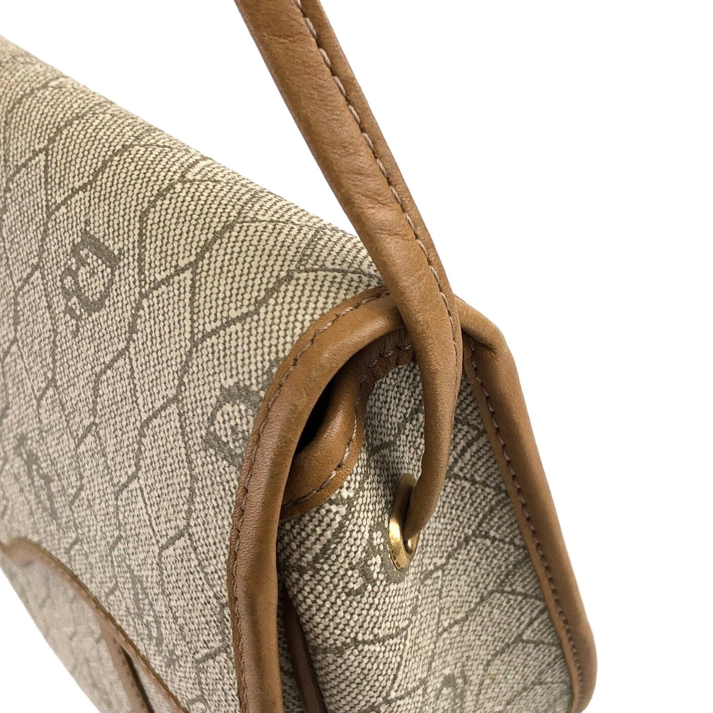 Christian Dior  Honeycomb Pattern Shoulder bag Beige Vintage hsyfun