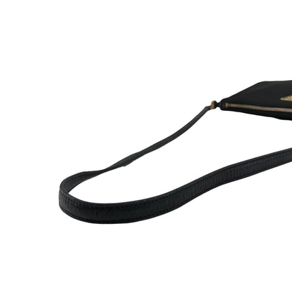 PRADA Tessuto Triangle Logo Shoulder bag Black Vintage 67ab6y