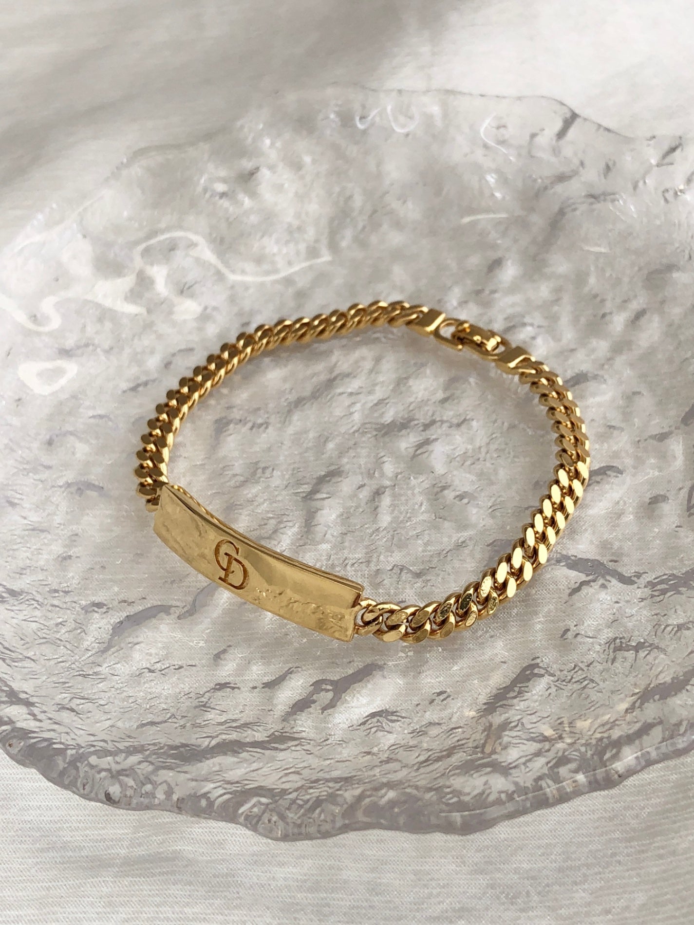 Christian Dior CD Logo Bracelet Gold Vintage bs7hwh