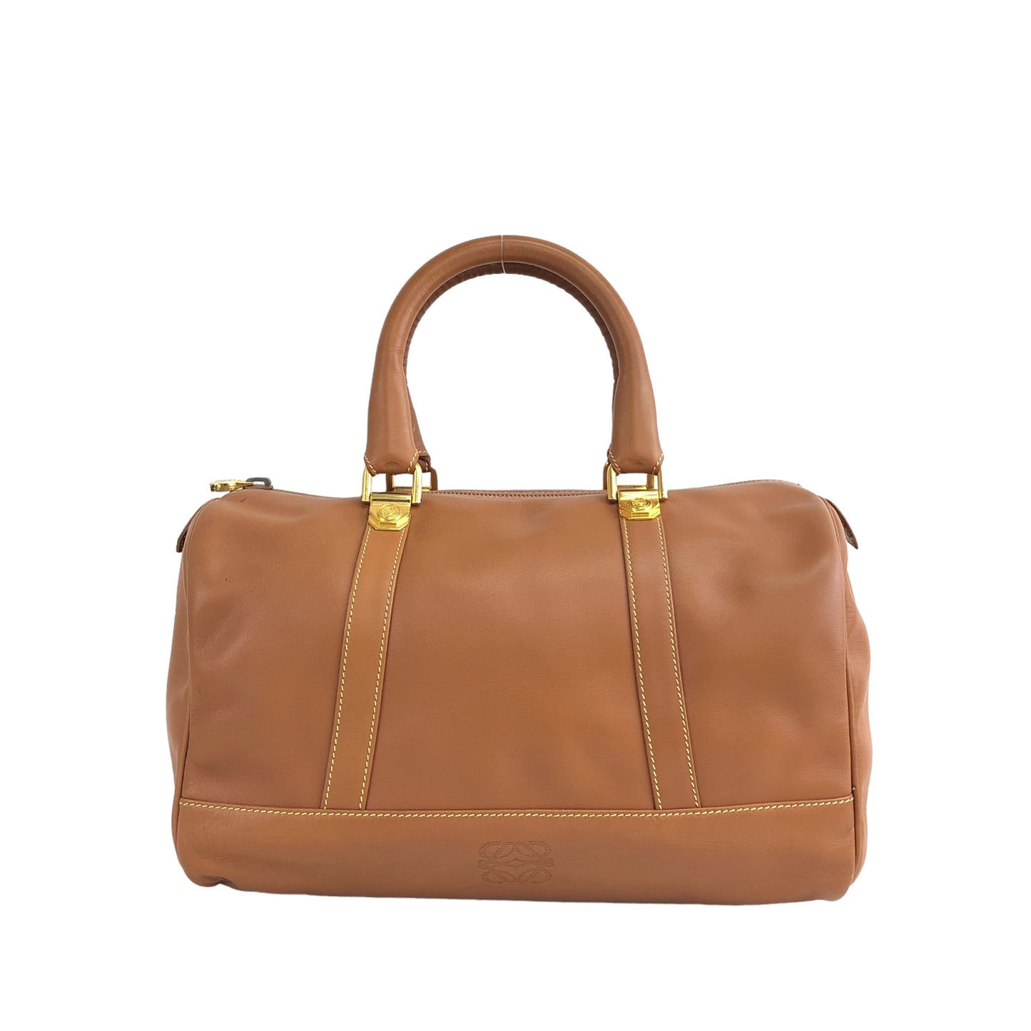 LOEWE Anagram Handbag Boston bag Brown Vintage ytueuz