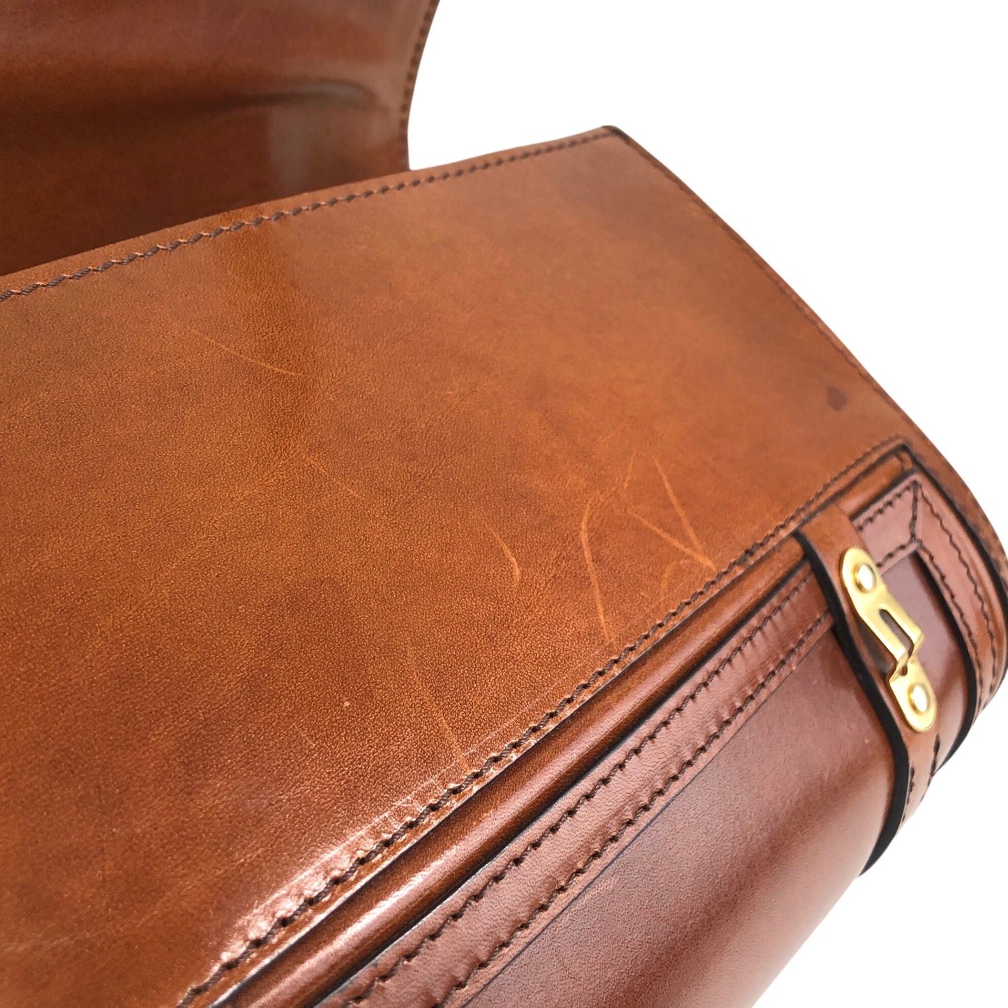 BURBERRYLogo Front Buckle Shoulder bag Brown Vintage 66nxby