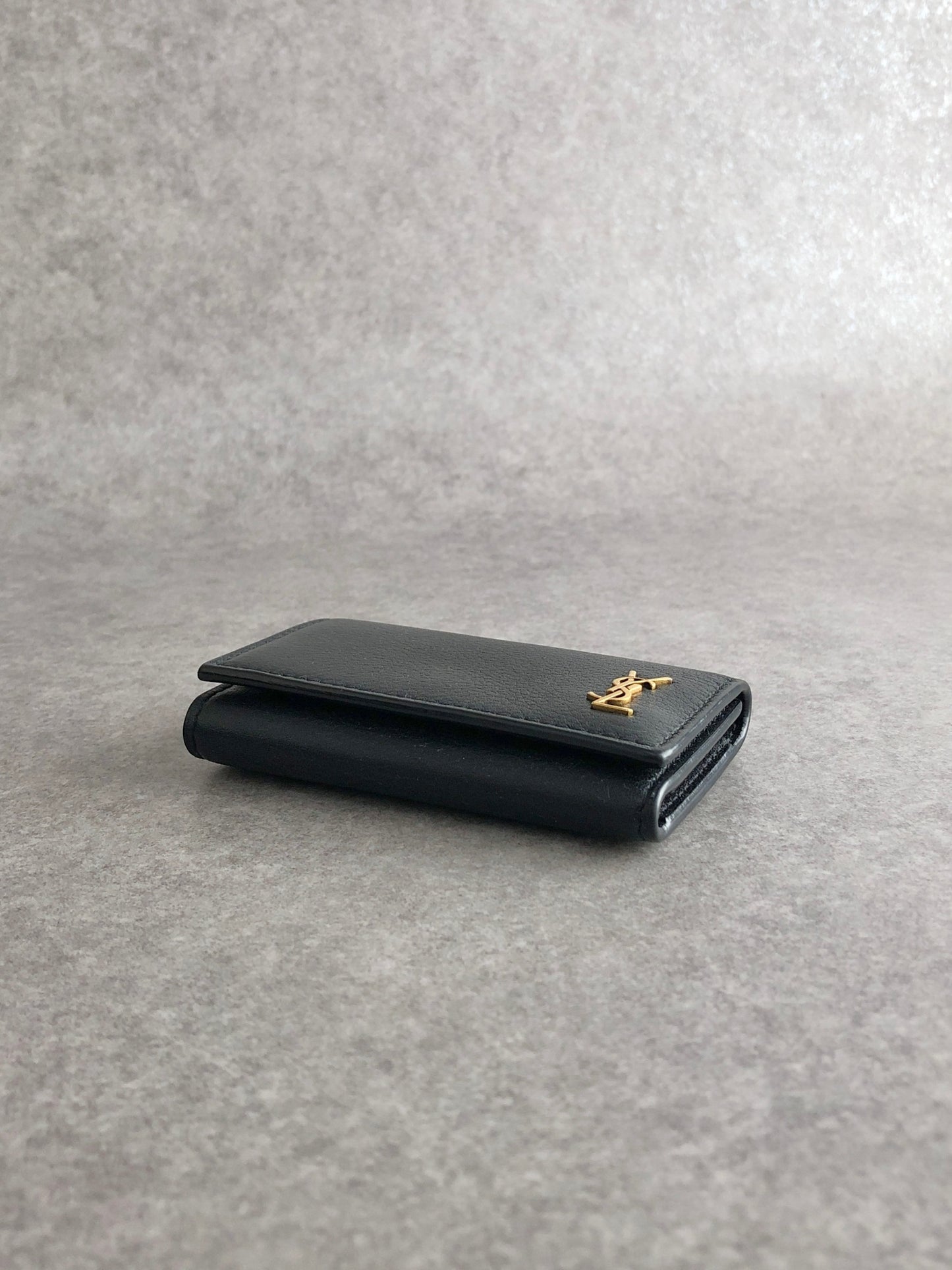 Yves Saint Laurent YSL Logo Key Case Black Vintage fjp66r