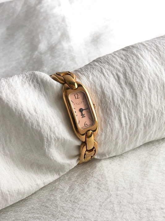 CELINE Triomphe Watch Gold Vintage cc6jz4