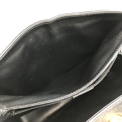CELINE Turn Lock Handbag Black Vintage j4gitj