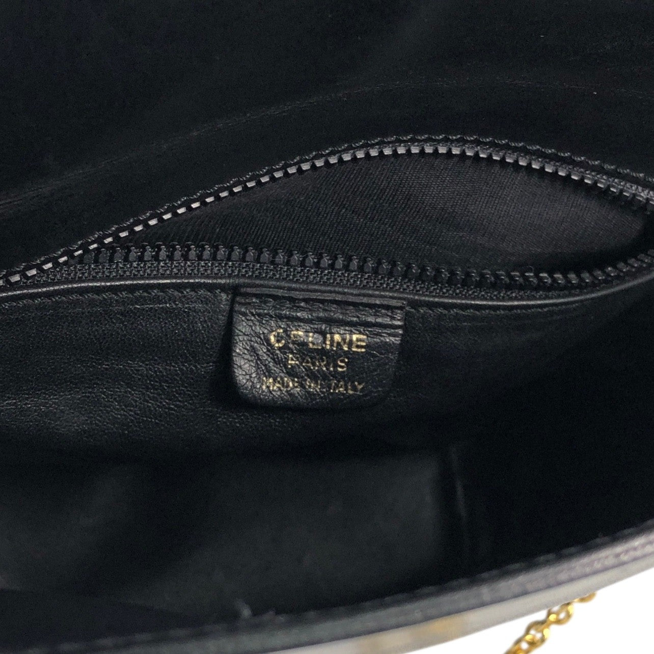 CELINE Circle Logo Shoulder bag Black Vintage x6z5t3