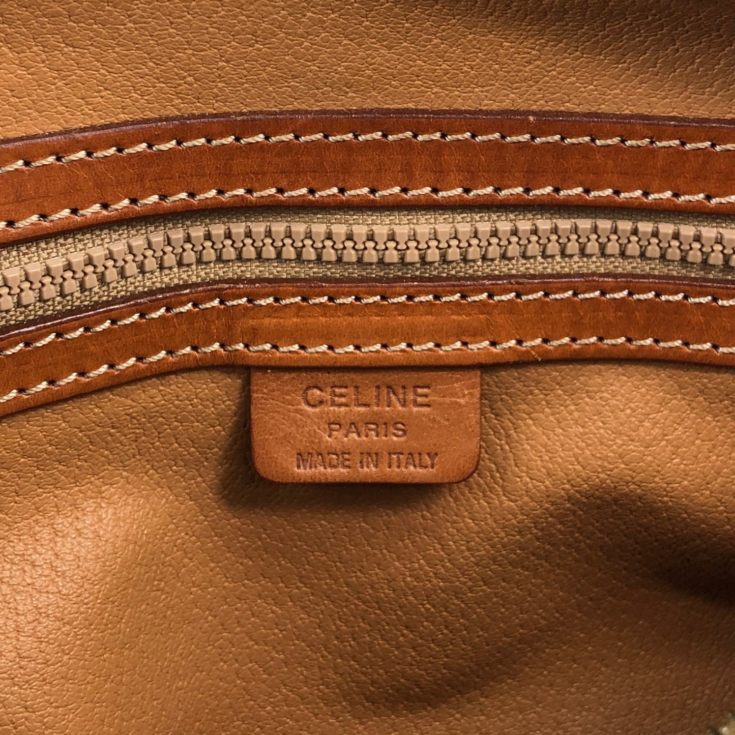 CELINE Macadam Blason Handbag Brown Vintage d4wvhf