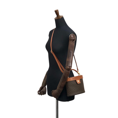 CELINE Macadam Triomphe Two-way Shoulder bag Vanity bag Brown Vintage tbvwcr