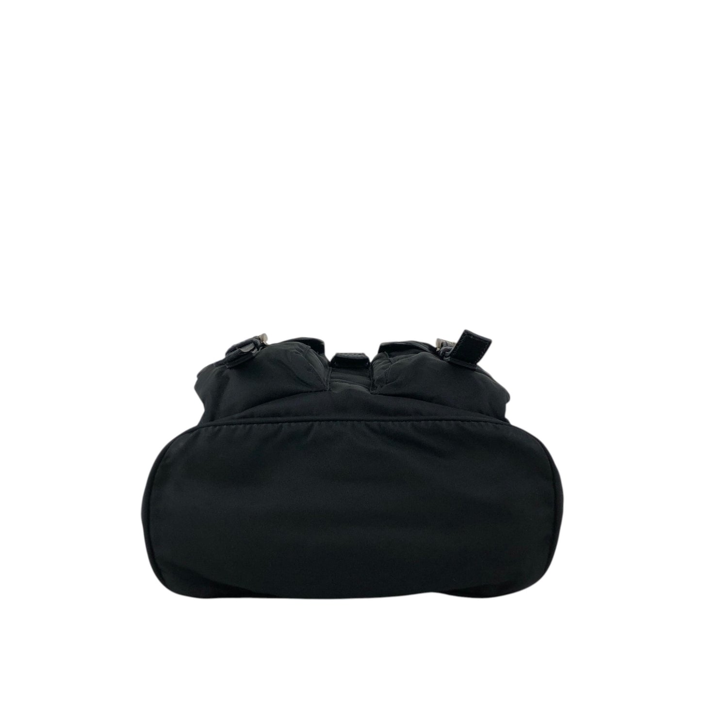 PRADA Tessuto Triangle Logo Double Pocket Backpack Black Vintage xgxrpz